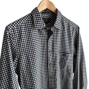 Rodd and Gunn Plaid Dress Shirt Mens XS Blue White Check 100% Cotton Italian EUC